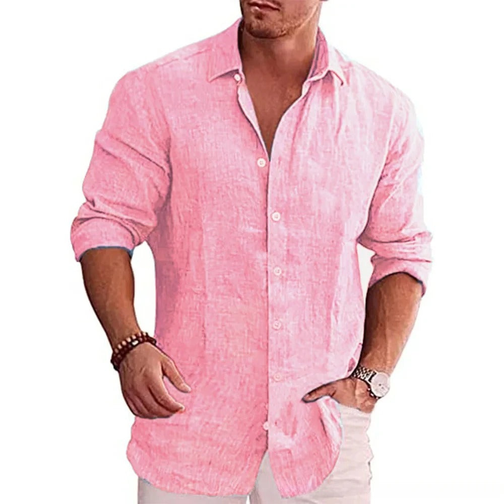 Komfortabel herre poloskjorte, luftig for sommer. Elegant casual skjorte for menn til hverdag og fritid.