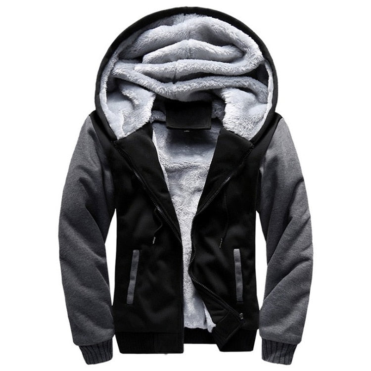 Menns fleece vinterjakke, varm, vindtett og komfortabel for kalde dager.