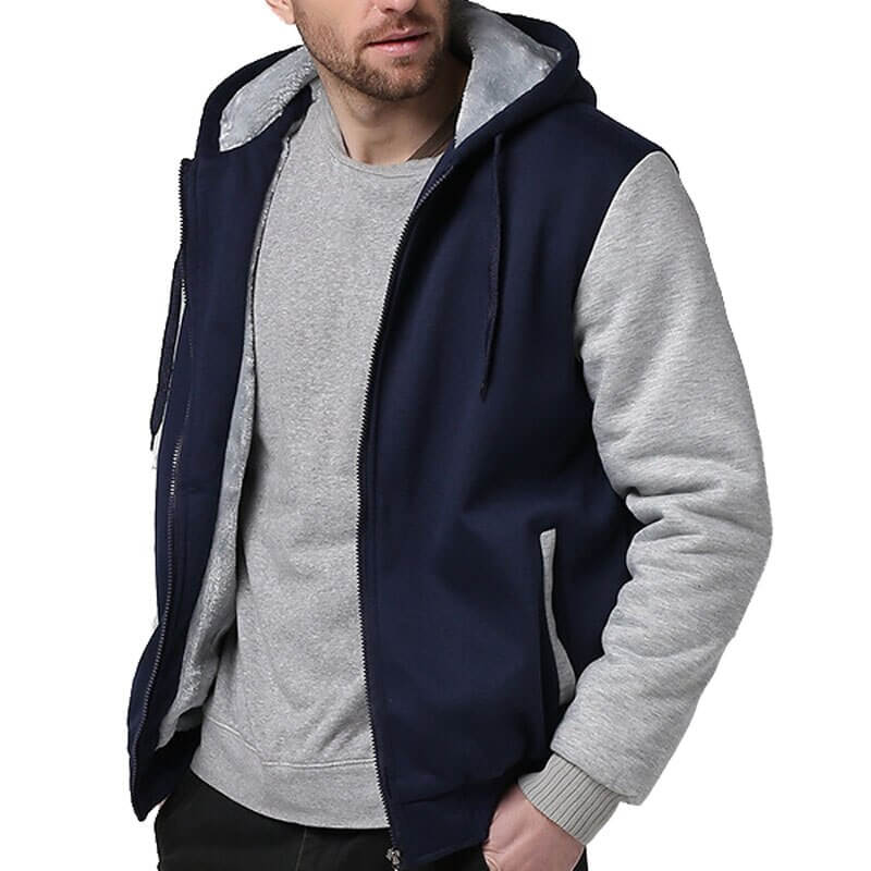 Hverdagslig vinterjakke i fleece for menn, varm, stilfull og komfortabel for kalde dager.