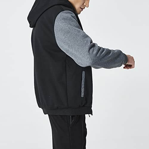 Detaljbilde av myk og varm fleecejakke for menn, perfekt mot vinterkulda, komfortabel.