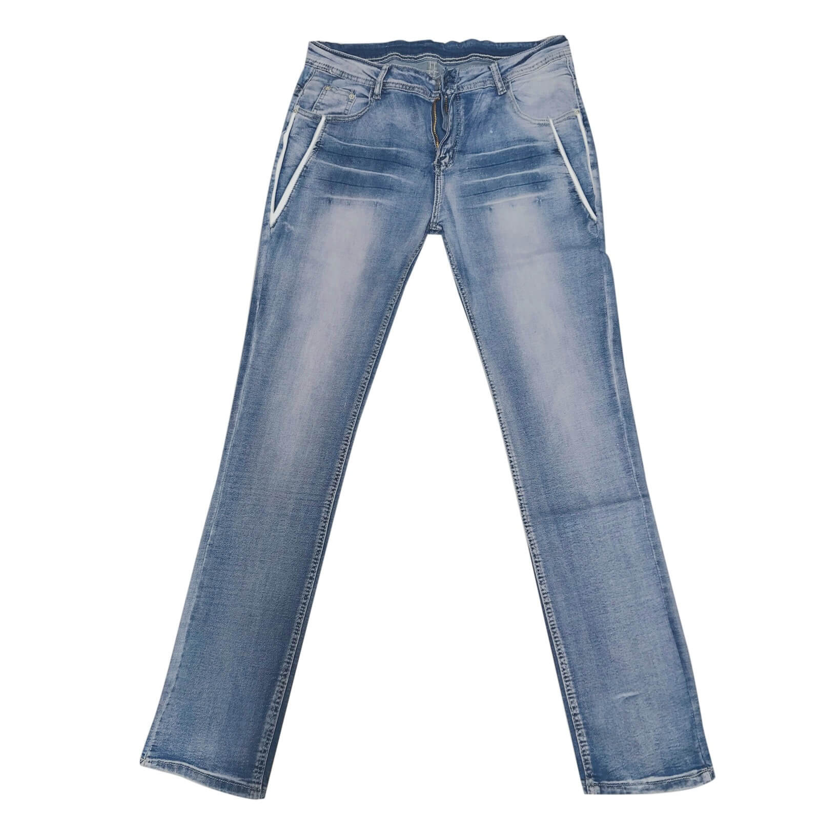 Bakside: Komfortable lyseblå bootcut-jeans for menn, med normal passform for hverdagsbruk.