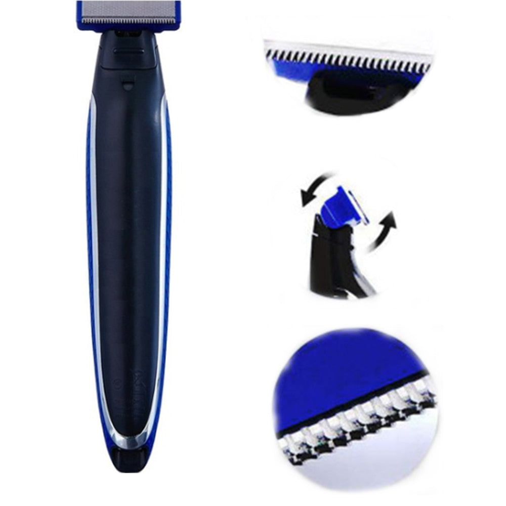 Trådløs barbermaskin og trimmer for menn, perfekt for skjegg, ansikt og effektiv kroppshårfjerning.