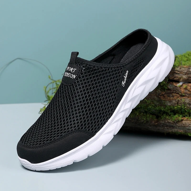 Komfortable fritidssko for menn; pustende slip-on halvsko i lettvektsdesign.