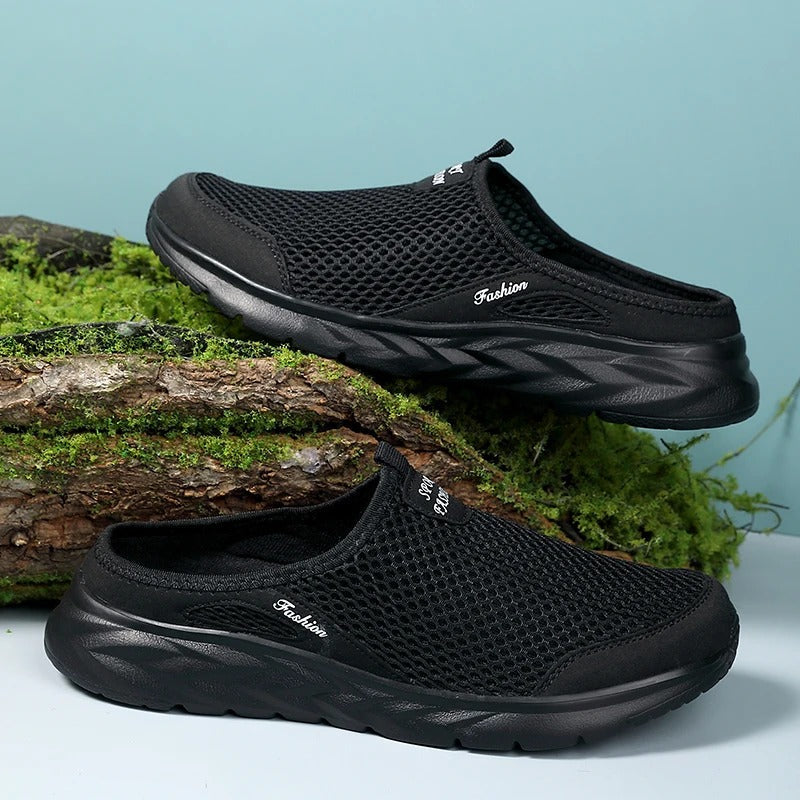 Optimal komfort med menns pustende slip-on halvsko, perfekt for varme dager.
