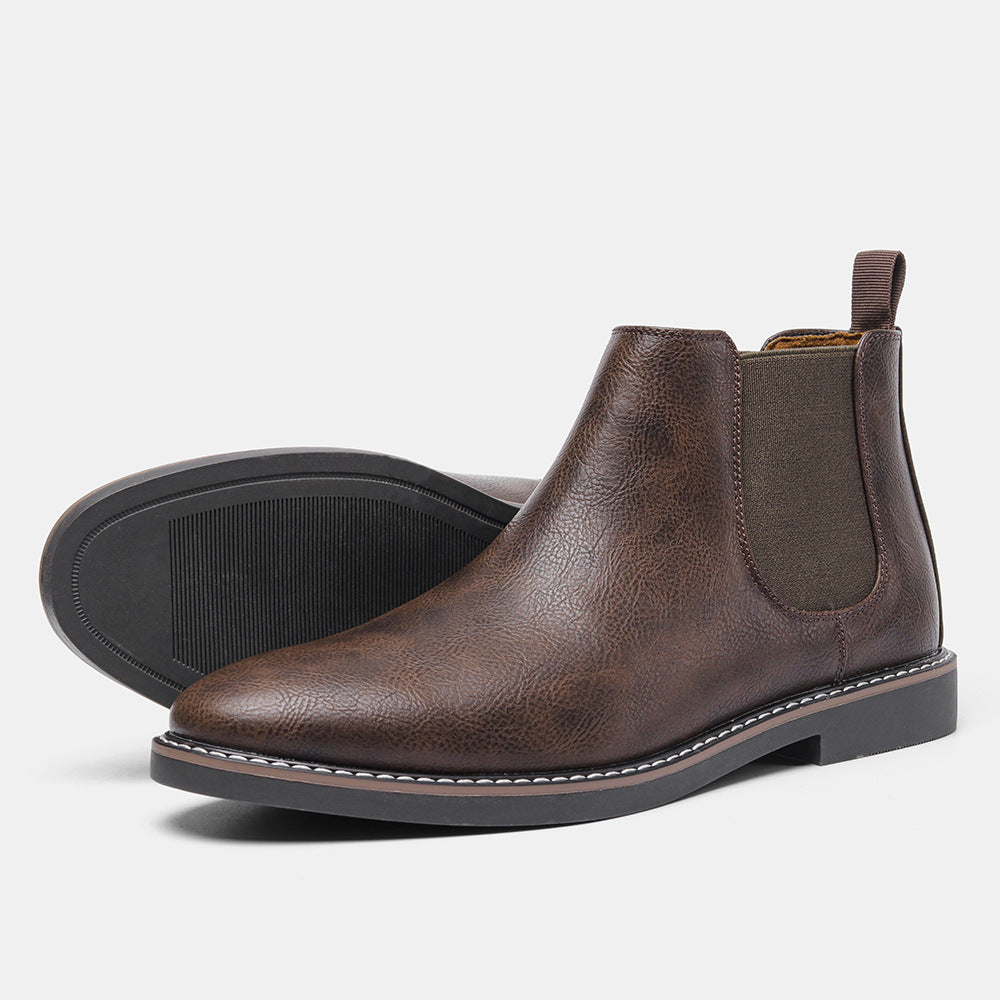 Tidløse menns retro Chelsea-støvler. Komfortable slip-on ankelstøvler i brun eller svart.
