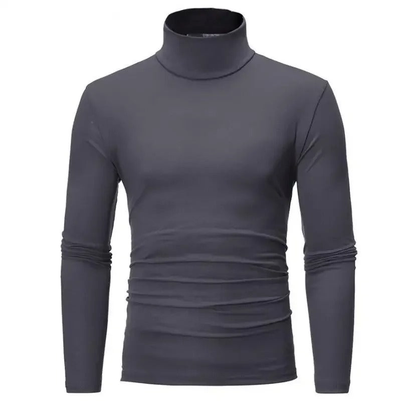 Myk og termisk slim fit topp for menn. Høy hals gir beskyttelse mot vinterkulde.