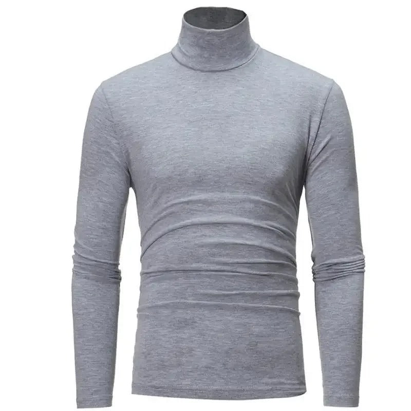 Nærbilde av stoffet på termisk genser for menn. Viser stretch og myk tekstur, slim fit.