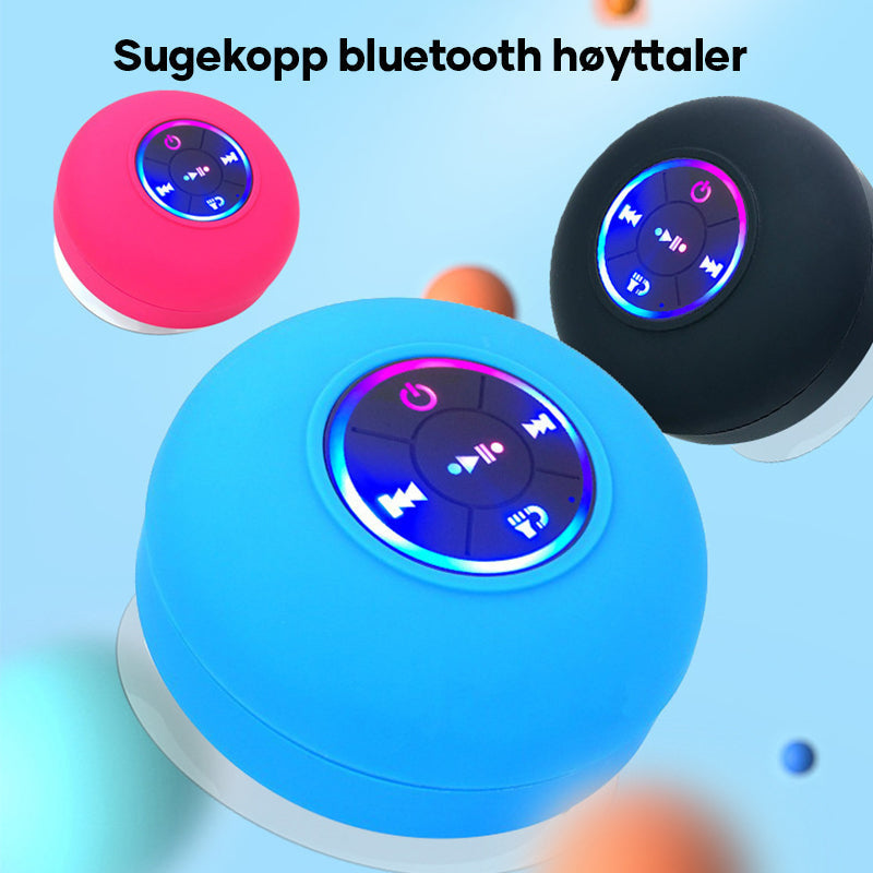 Dusjhøyttaler med håndfri funksjon, Bluetooth og dynamiske LED-lys.