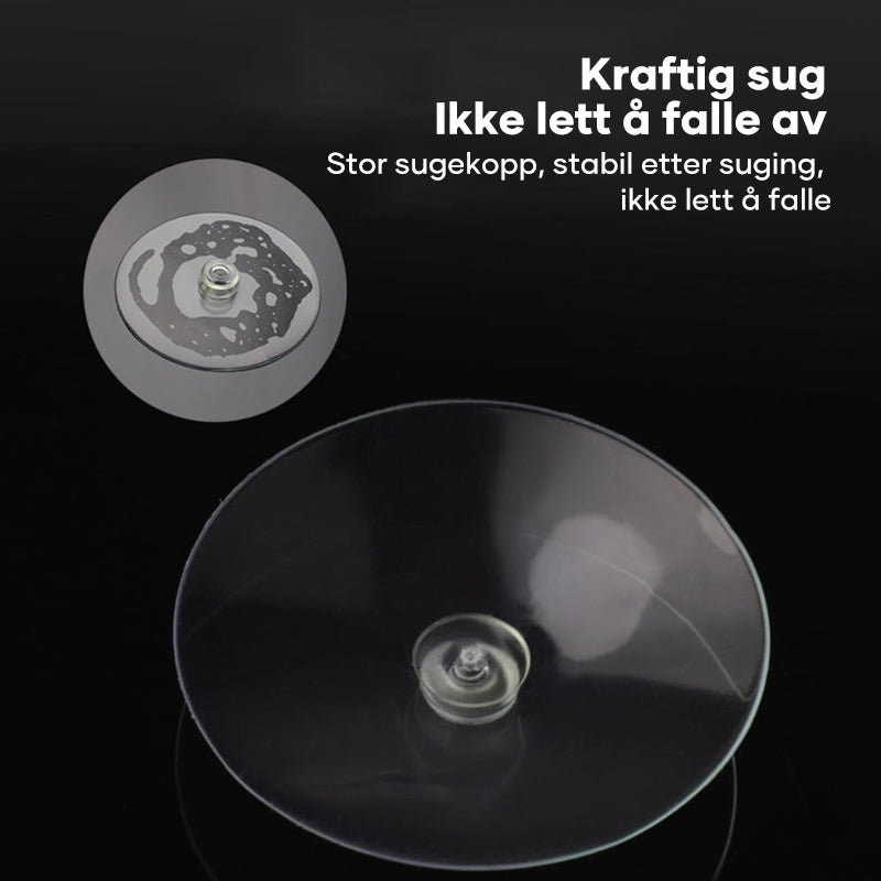 Rød vanntett Bluetooth høyttaler for dusj, med LED-lys for stemning.