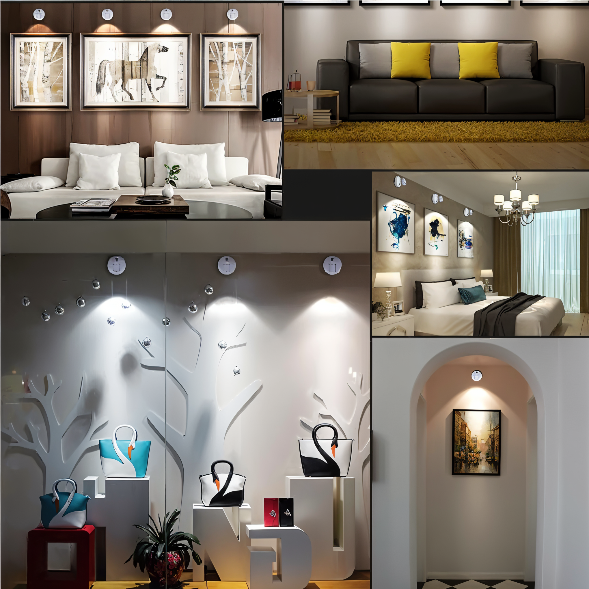 Elegant mini LED-spotlys med moderne design, gir presis og dimbar innendørs belysning.