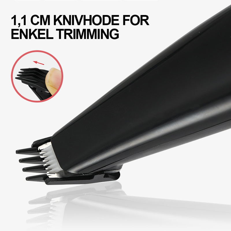 Slank og lett mini trimmer for detaljert og stressfri pelspleie hos kjæledyr. Presisjon for små områder.