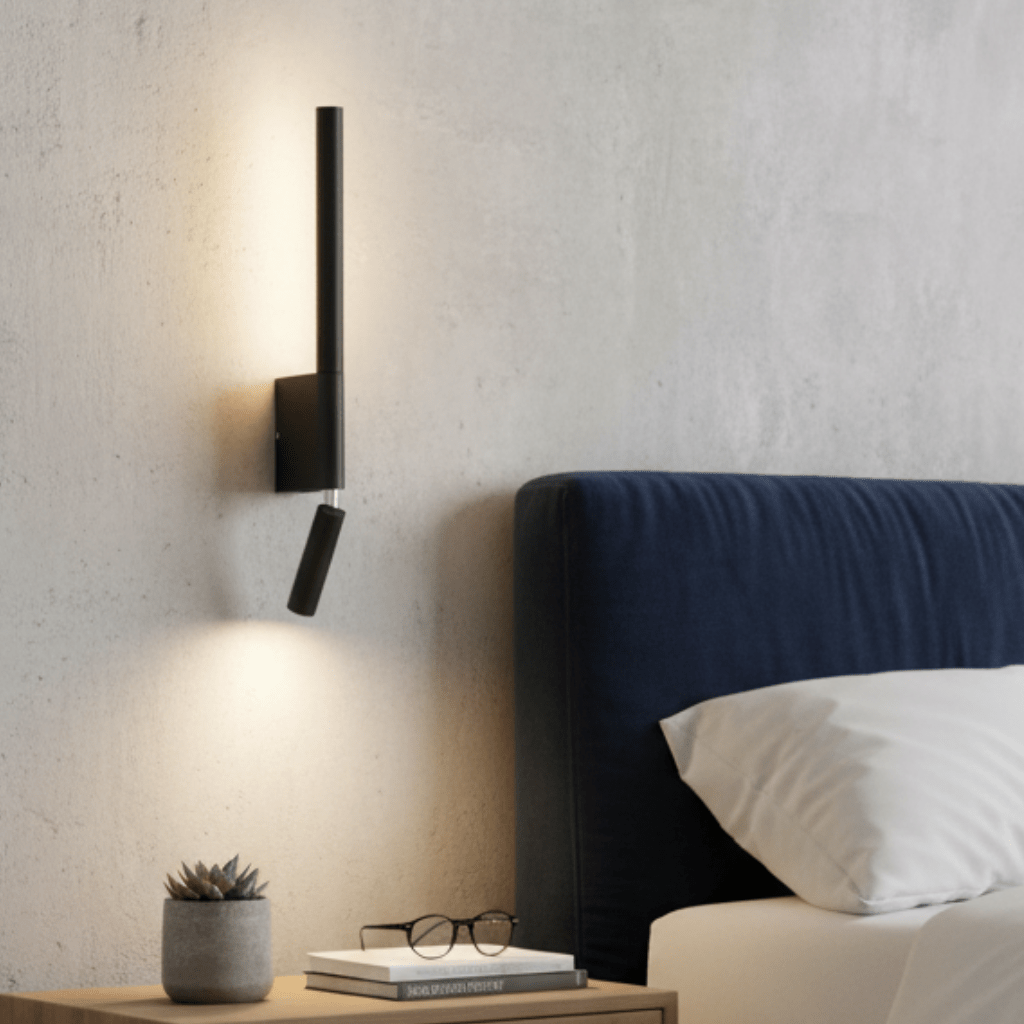 Minimalistisk innendørs LED-vegglampe, moderne design for stue, soverom eller gang. Energieffektiv belysning.