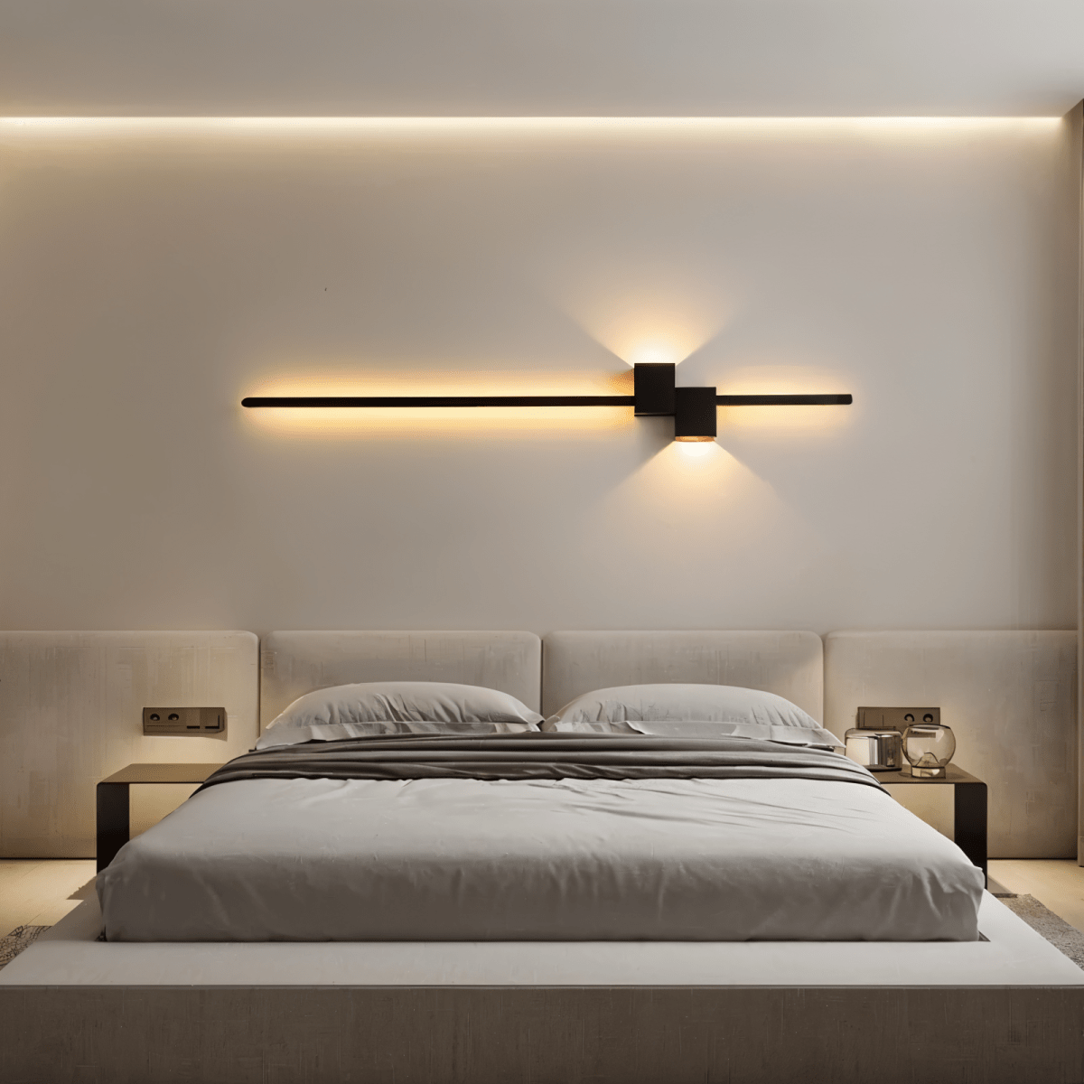 Moderne LED vegglampe i minimalistisk design. Perfekt interiørdetalj for stue, soverom eller gang.