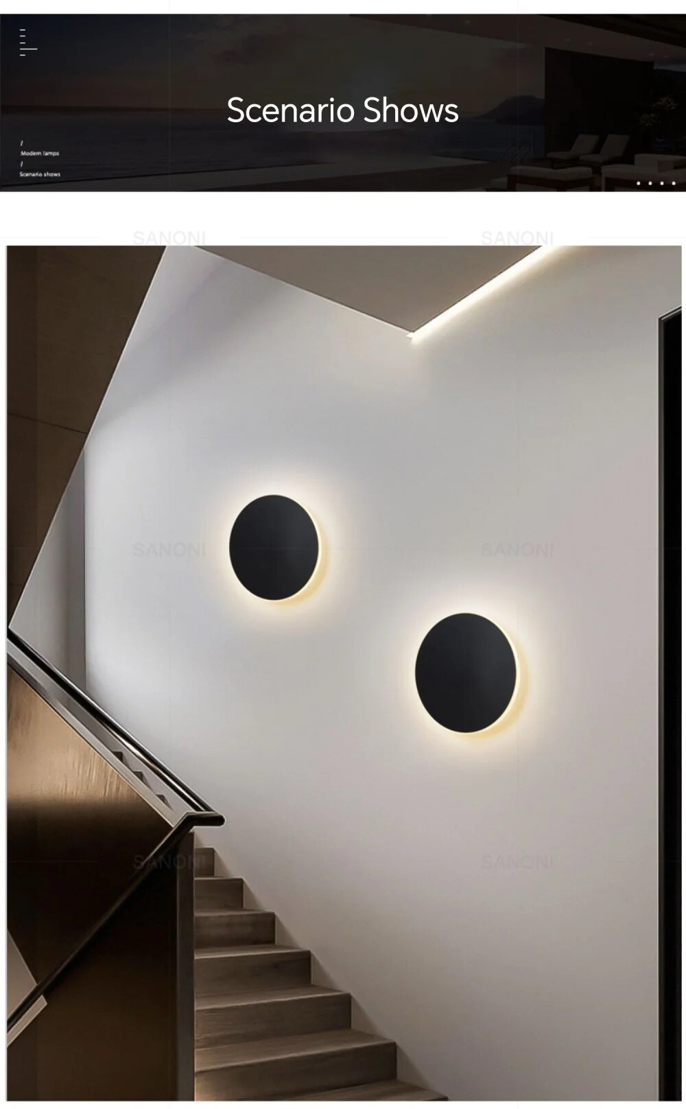 Designlampe, moderne LED-vegglampe for hjemmeinnredning. Minimalistisk, justerbar og funksjonell.