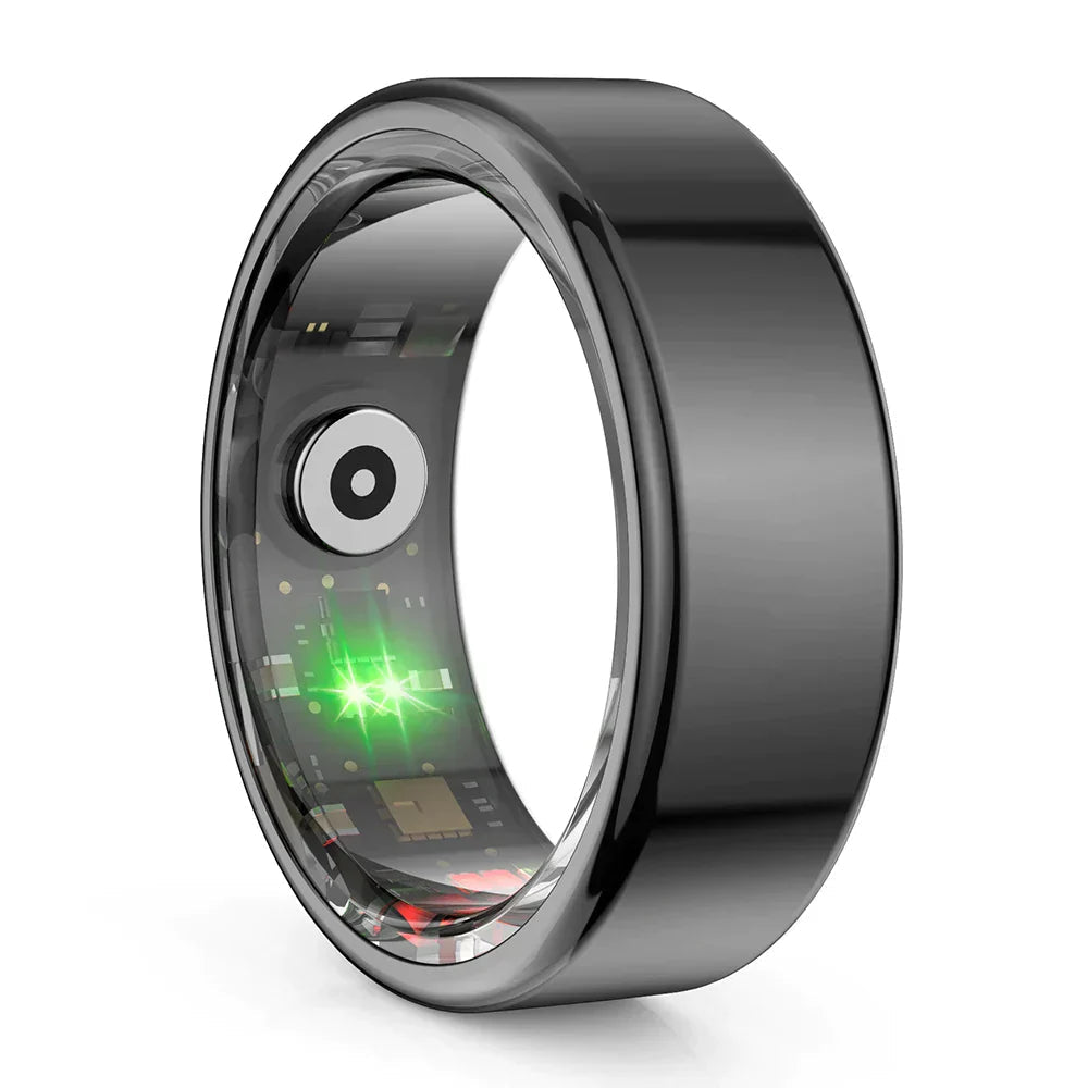 Minimalistisk smartring i titan. Spor puls, søvn og aktivitet for en sunnere livsstil med bærbar teknologi.