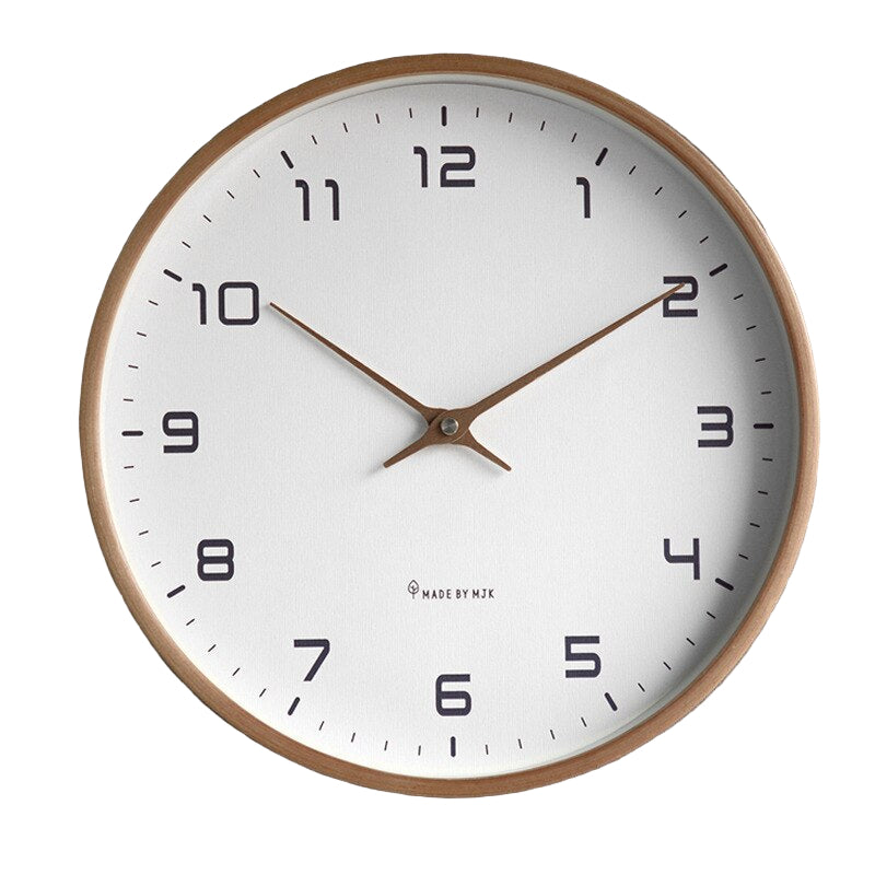 Minimalistisk veggklokke i skandinavisk design, med tre og stille urverk. Perfekt for moderne hjem.