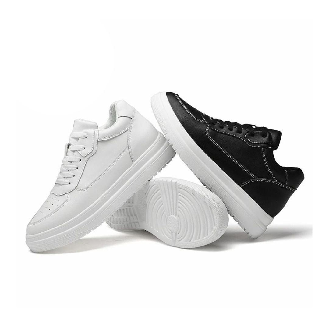 Herresneakers med skjult høyde og minimalistisk design. Komfortable og stilrene hverdagssko.