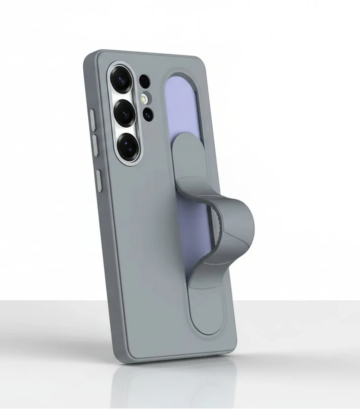 Mobildeksel med stativ for smarttelefon, håndfri videovisning. Slankt design og støtsikker beskyttelse.