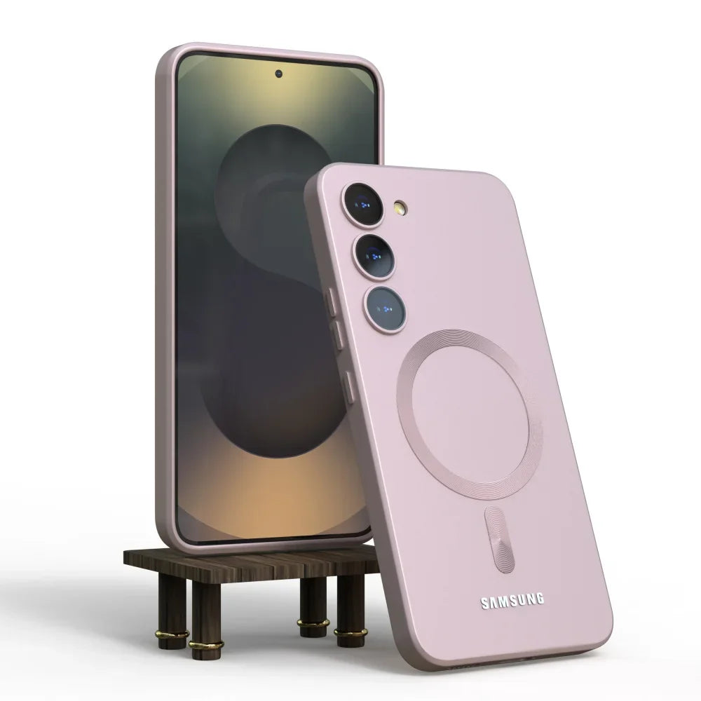 Slankt mobildeksel til Galaxy S24, S23. Støtsikkert design for daglig bruk og enkel tilgang til porter.