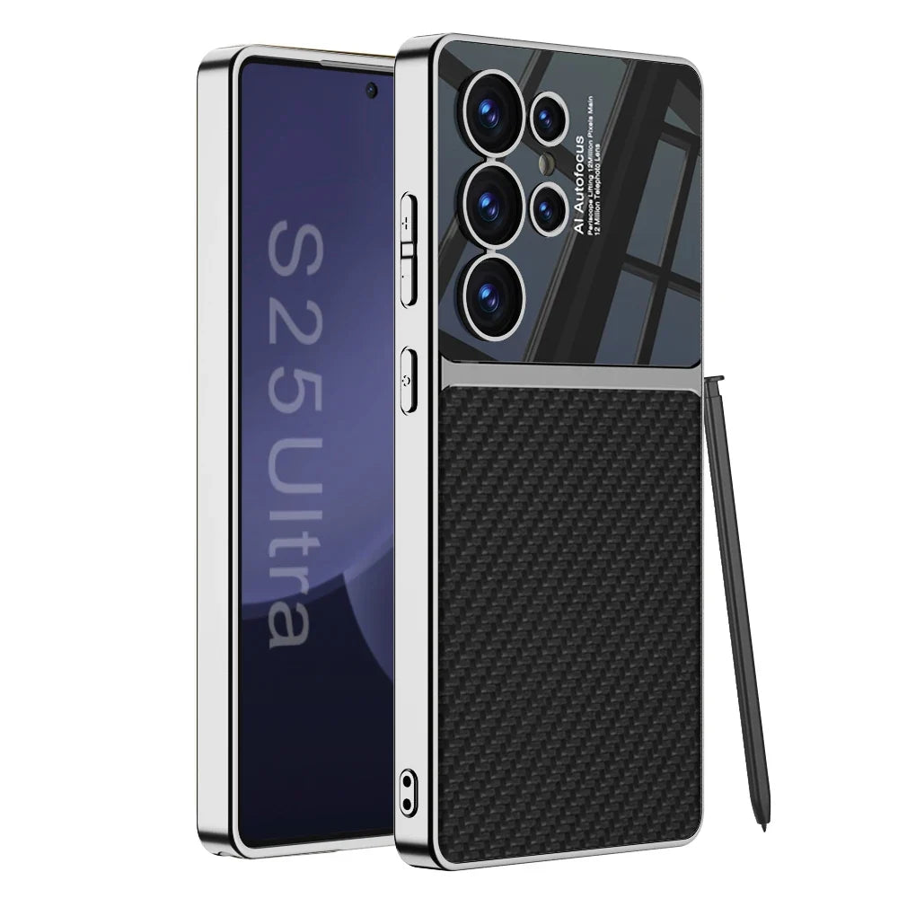 Mobildeksel Samsung Galaxy S24/S25 Ultra med myk kant, PU lær.