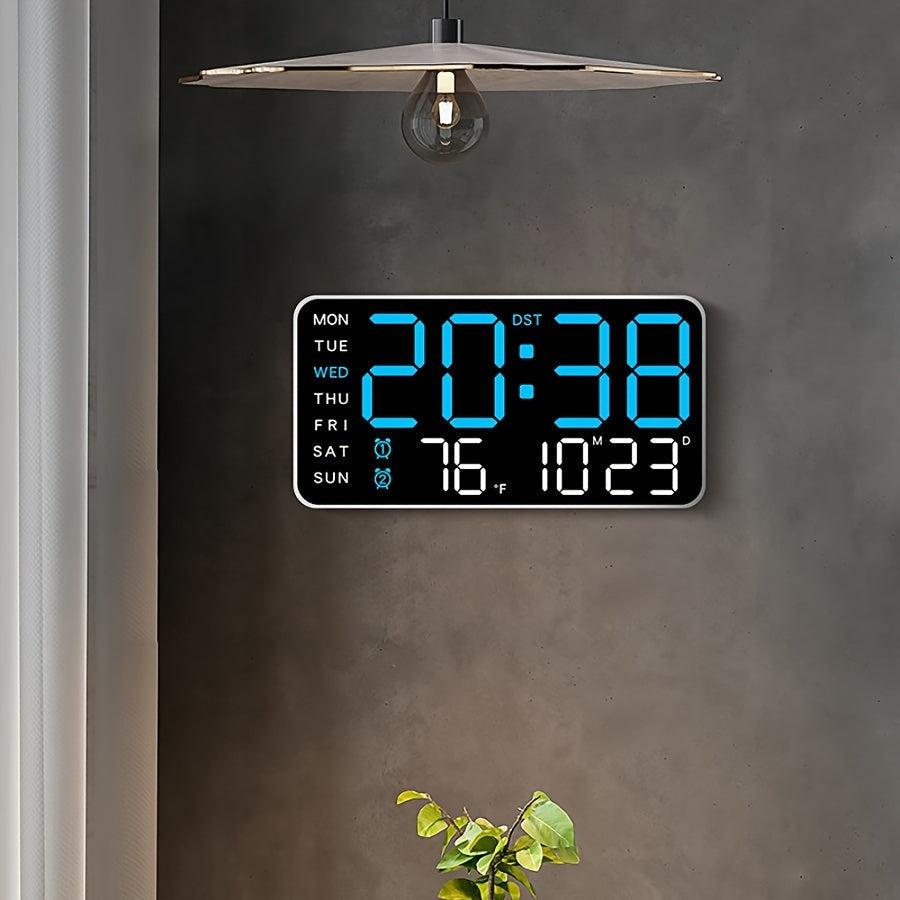 Elegant elektronisk veggur med temperaturdisplay og alarmfunksjon. Et stilig innslag i ethvert interiør.