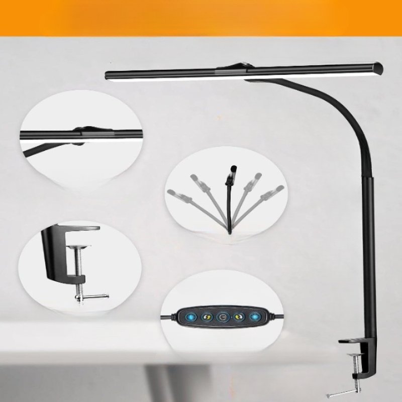 Kompakt LED bordlampe med USB-strøm. Fleksibel svanehals for presis lysjustering hjemme og på kontoret.