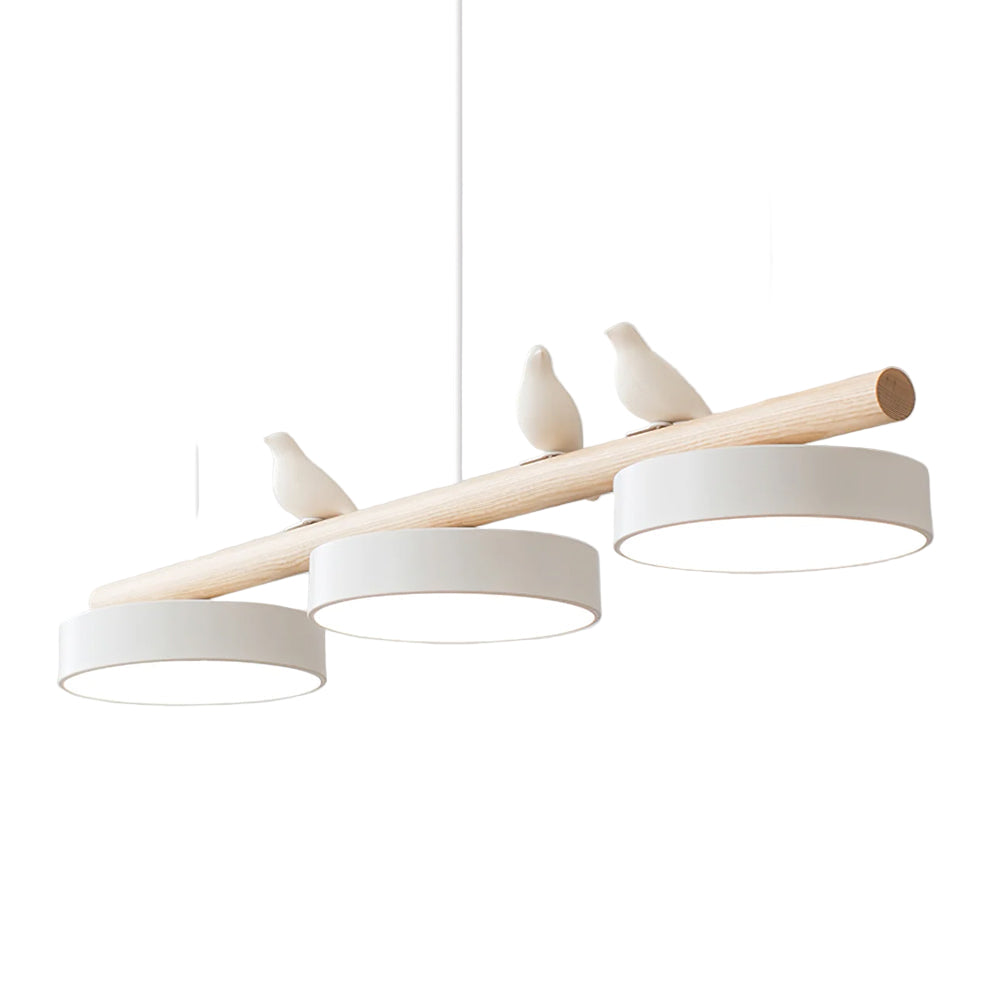 Moderne hengende taklampe med elegant fugledesign, perfekt spisebordsbelysning.