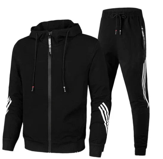 Ryggside av moderne treningssett for menn. Sporty stil og aktivtøy som gir treningsmotivasjon.