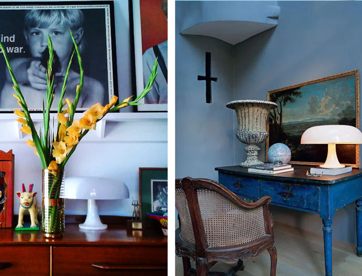 Moderne LED-bordlampe, soppformet design. Perfekt som stilren stue- eller soveromslampe med mykt lys.