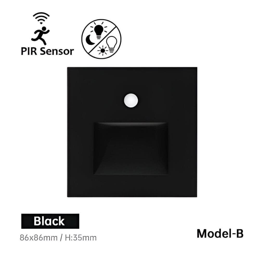 LED belysning med avansert bevegelsessensor for trapper og ganger; moderne og praktisk design.