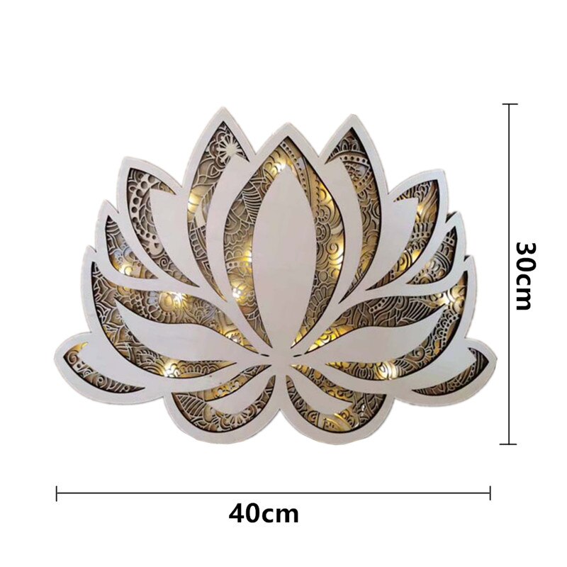 Moderne LED vegglampe med intrikat lotus mandala-design for unik stemning og vakkert lys.
