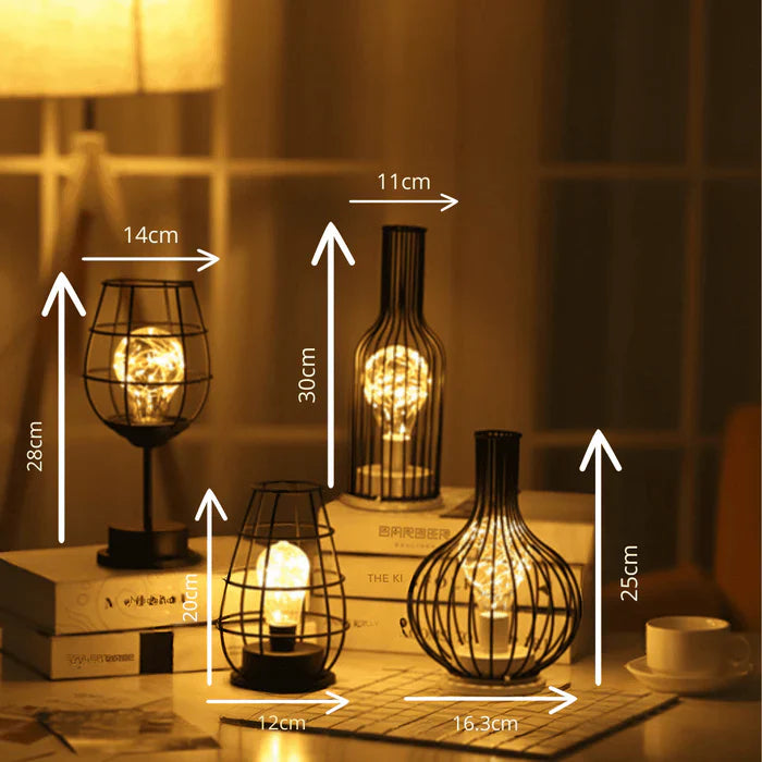 Stilren soveromslampe, moderne svart bordlampe med unike former, gir mykt lys for avslapning.