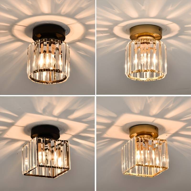 Moderne taklampe med glitrende krystaller. Perfekt elegant belysning for stuen og hjemmeinnredning.