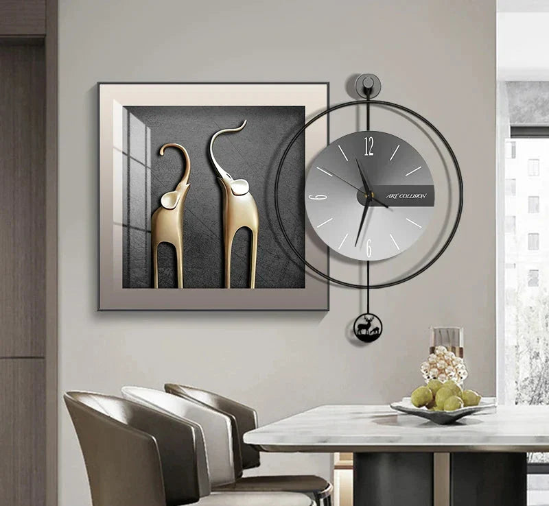 Minimalistisk moderne veggklokke, lydløs og funksjonell veggpynt for et rent uttrykk.
