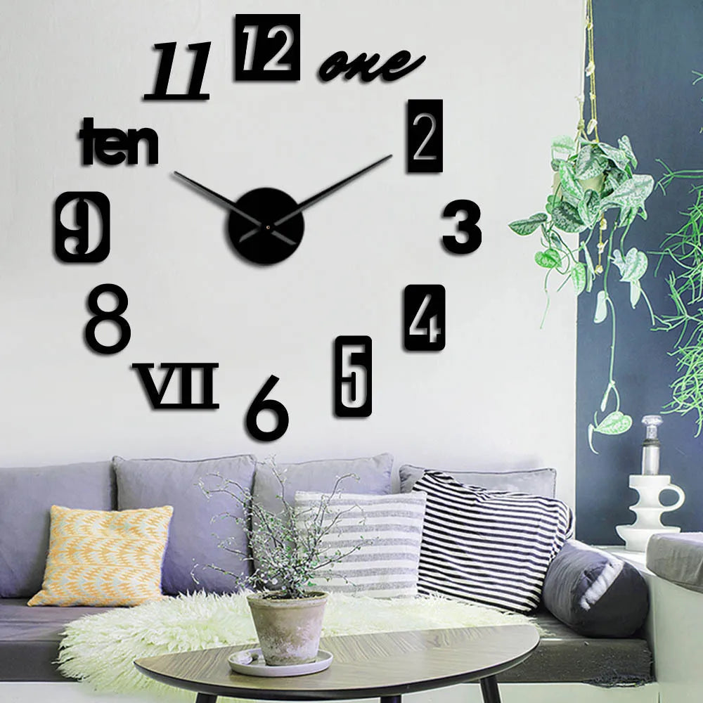Unik designklokke for vegg, stillegående og moderne. Ideell hjemmedekor.