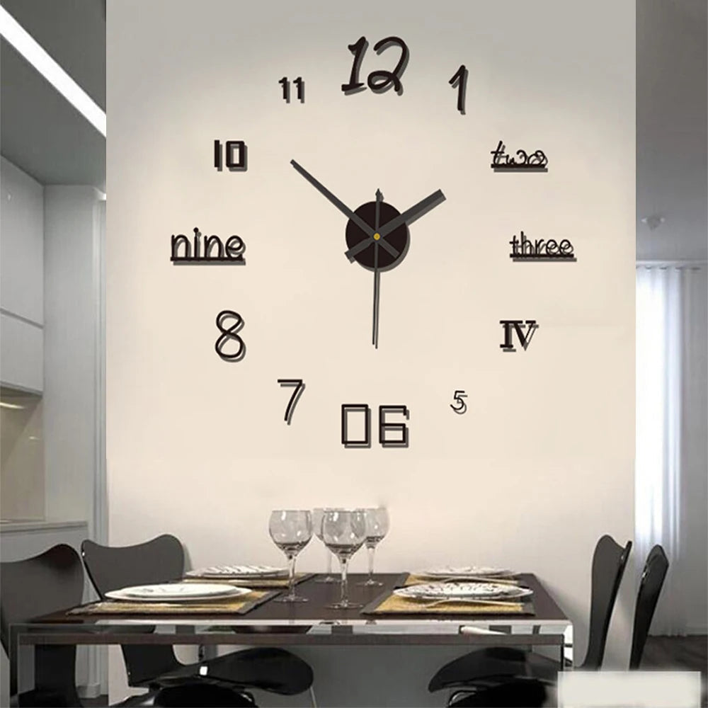 Kreativ veggklokke, moderne stil og stille urverk. Forbedrer kontorinnredningen.
