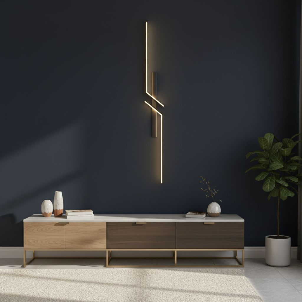 Designer vegglampe med mykt LED lys for soverommet. Gir en rolig atmosfære og unike lyseffekter.