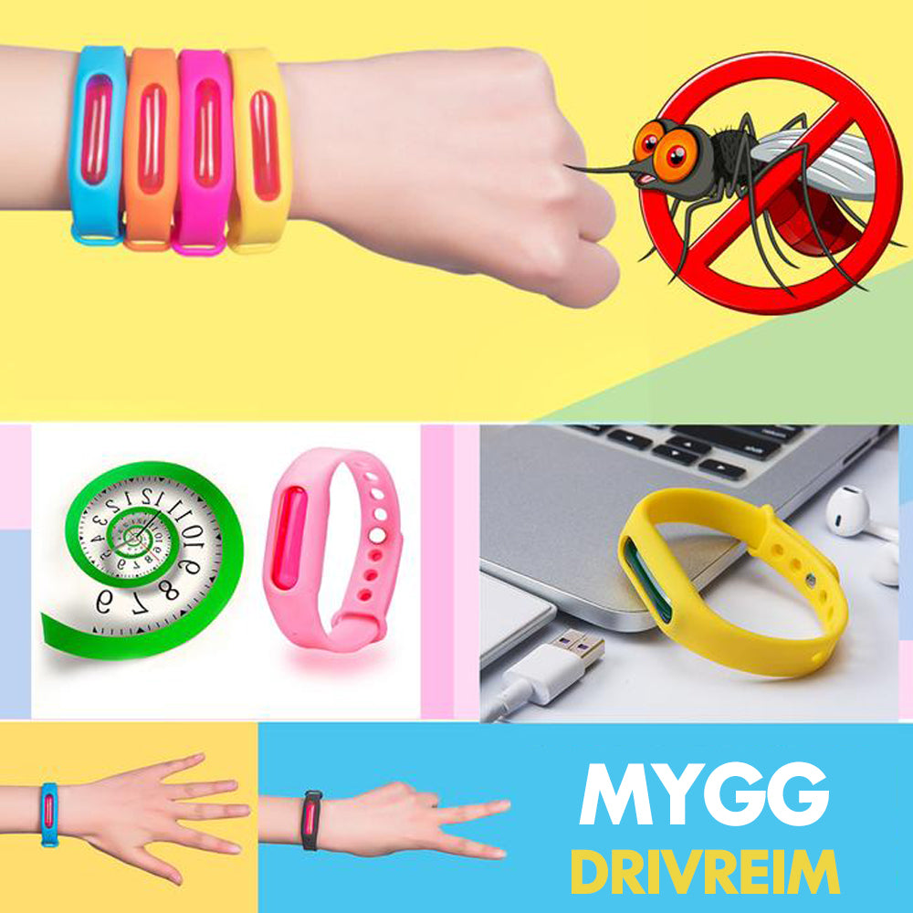 Hold myggen unna med dette effektive armbåndet for voksne og barn. Naturlig beskyttelse.
