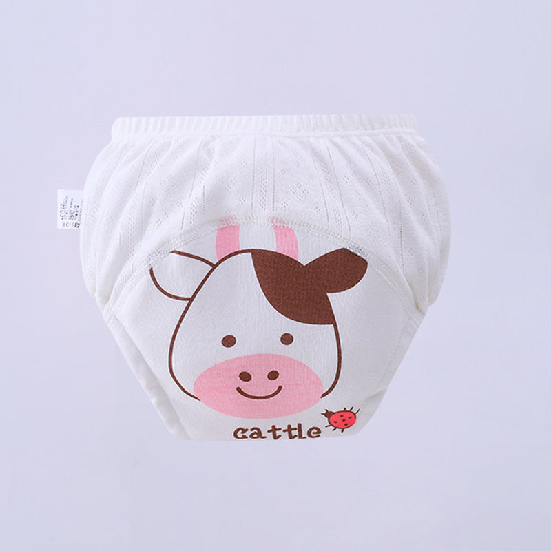Treningstruse foldet pent, fremhever lekkasjesikker design. Ideell for baby og småbarns pottetrening.