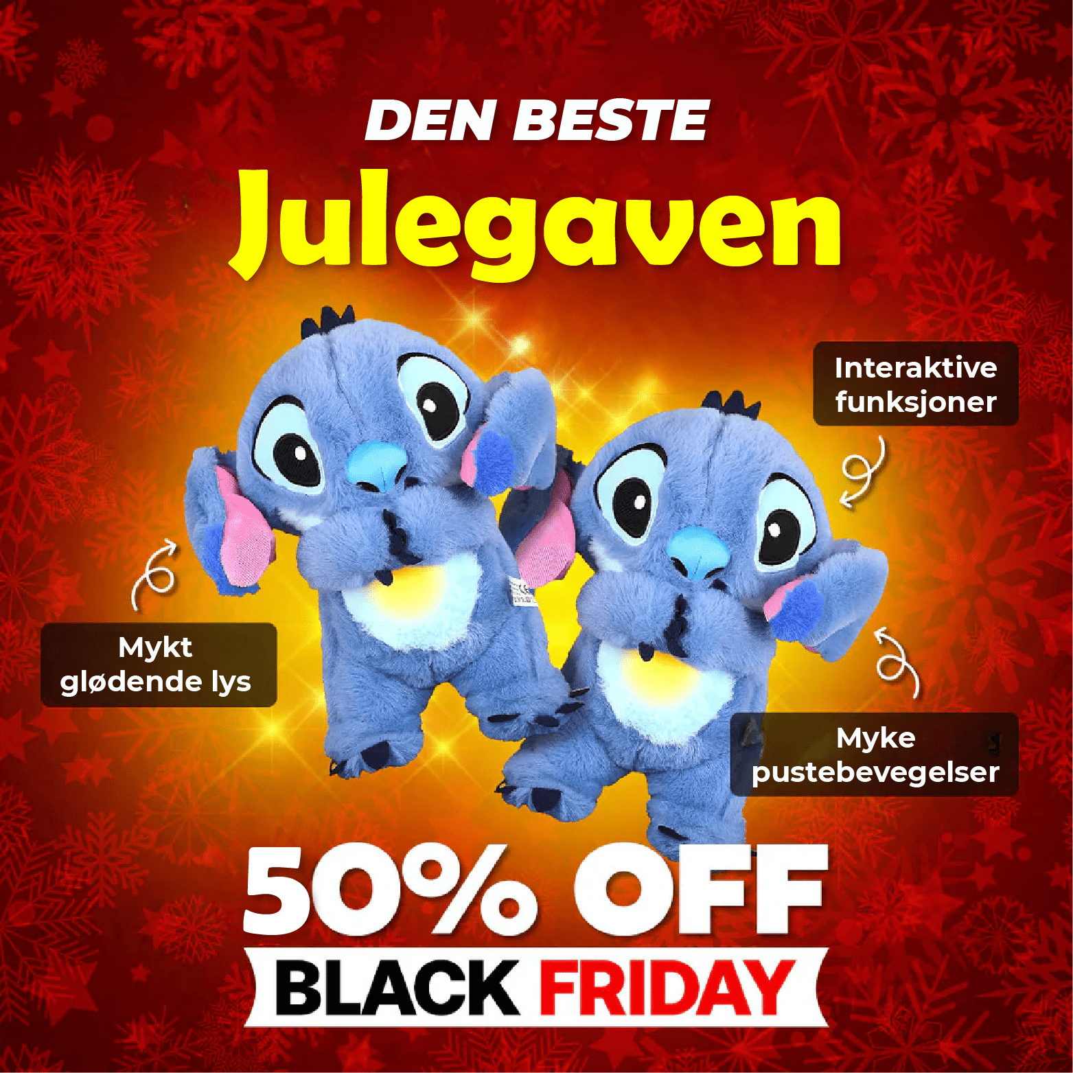 Myk Stitch plysj kosedyr for stressavlastning og beroligende komfort.