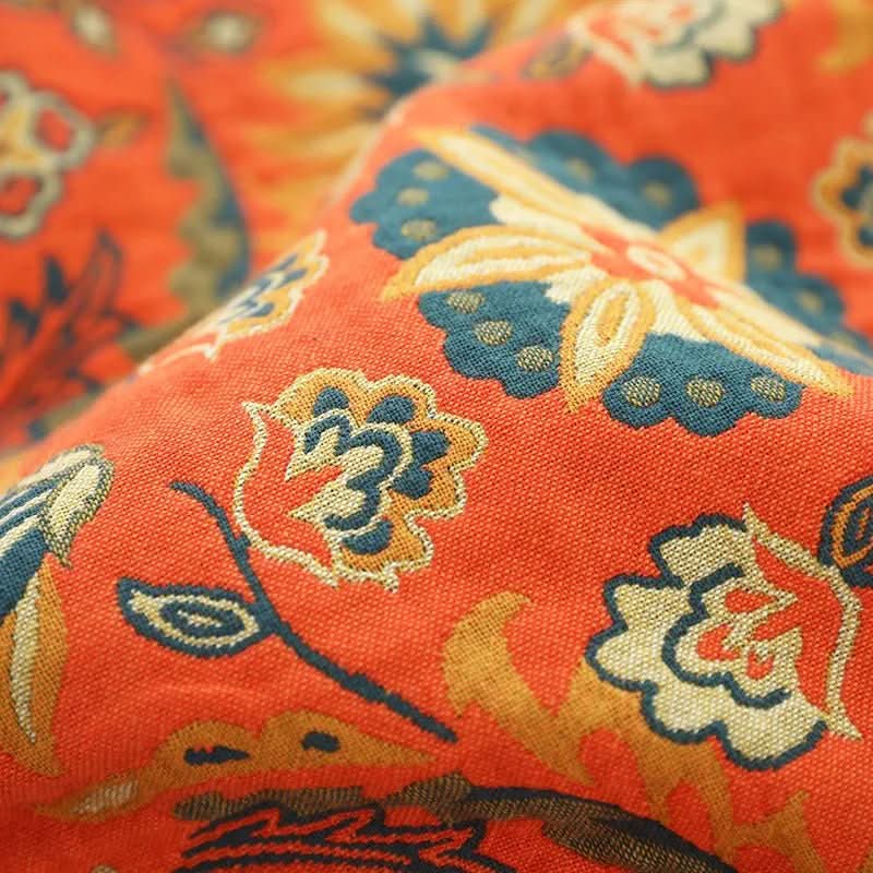 Vaskbart boho bomullsteppe for stue eller soverom, et mykt og koselig pledd som løfter hjemmeinnredningen.