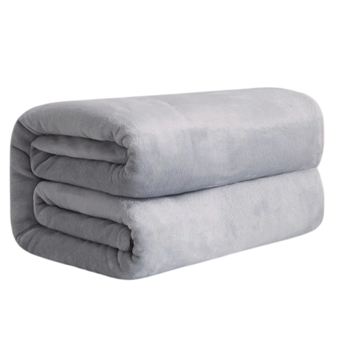 Interiør pledd, ensfarget korallfleece for et stilrent og komfortabelt hjem. Mykt og lett.