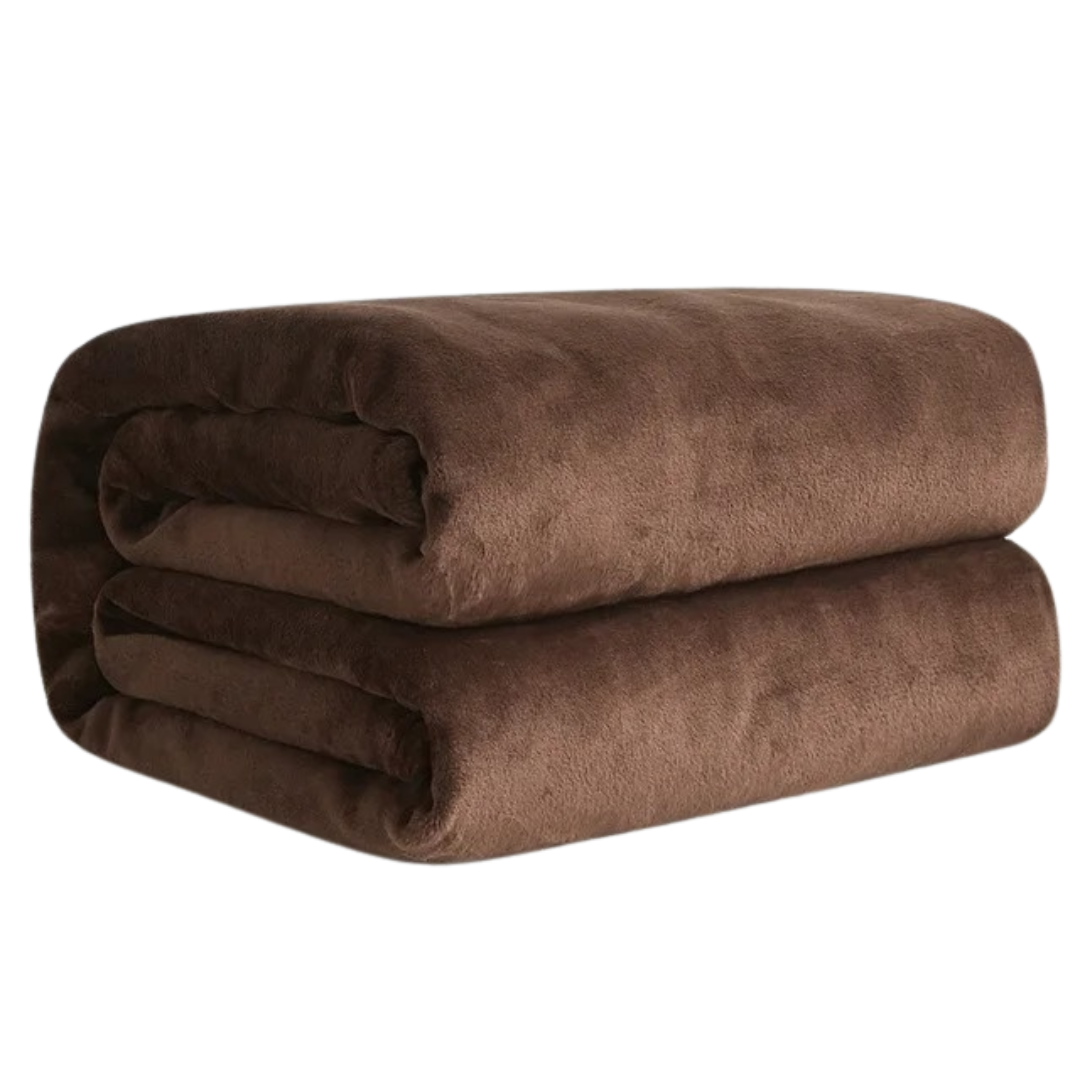 Dekorativt korallfleece pledd, ensfarget design passer til moderne hjem. Mykt og lett.