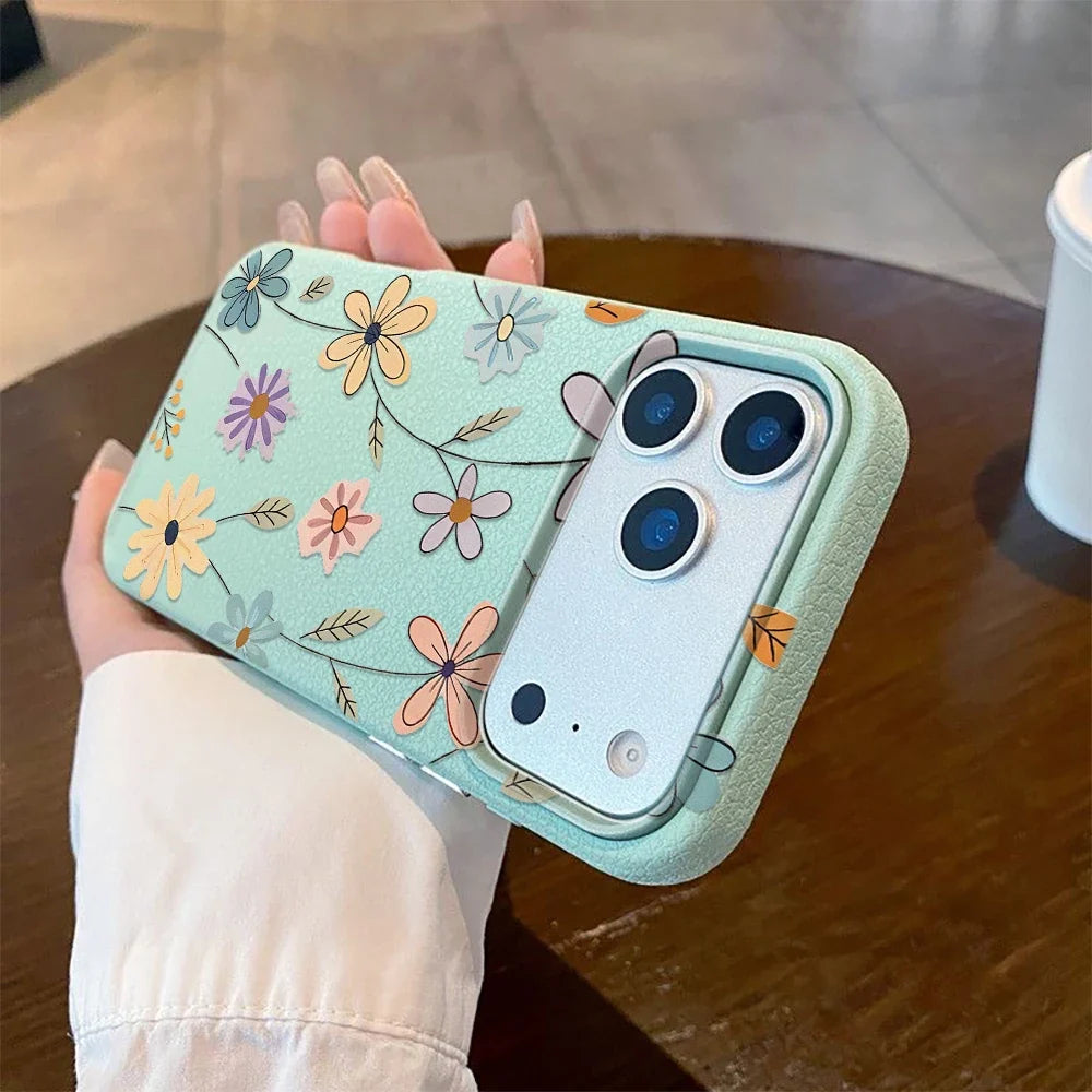 Blomstermønstret mobildeksel som fanger retro-stil, gir sikker smarttelefonbeskyttelse og eleganse.
