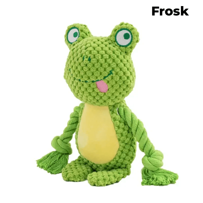 Hundeleke for tyggere; designet for å tåle intens lek og gi glede.