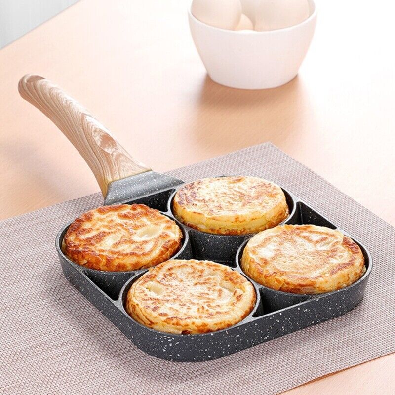 Allsidig stekepanne for 4 egg; ideell for matlaging av frokost, pannekaker og småretter. Nonstick.