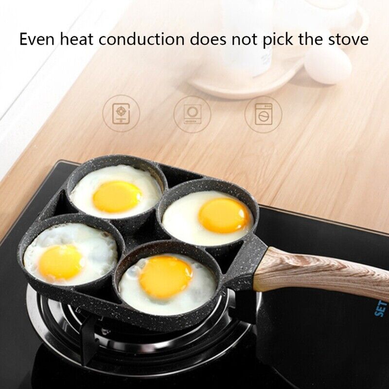 Robust stekepanne i rustfritt stål med nonstick-belegg for sunn matlaging og enkel servering av egg.