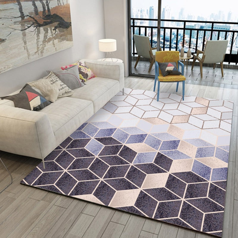 Elegant geometrisk gulvteppe i nordisk stil. Moderne interiørdekor for stue eller soverom. Polyester.