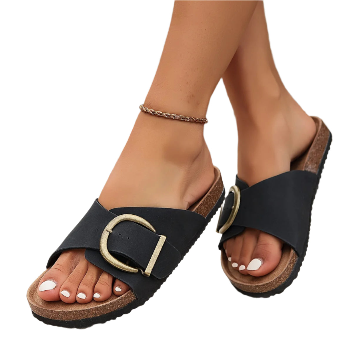 Norske justerbare kvinnesandaler i beige. Komfortable flatsåle-sandaler for sommer og fritid.
