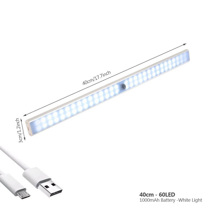 Elegant trådløs vegglampe. Diskret design med praktisk bevegelsessensor og oppladbar LED.